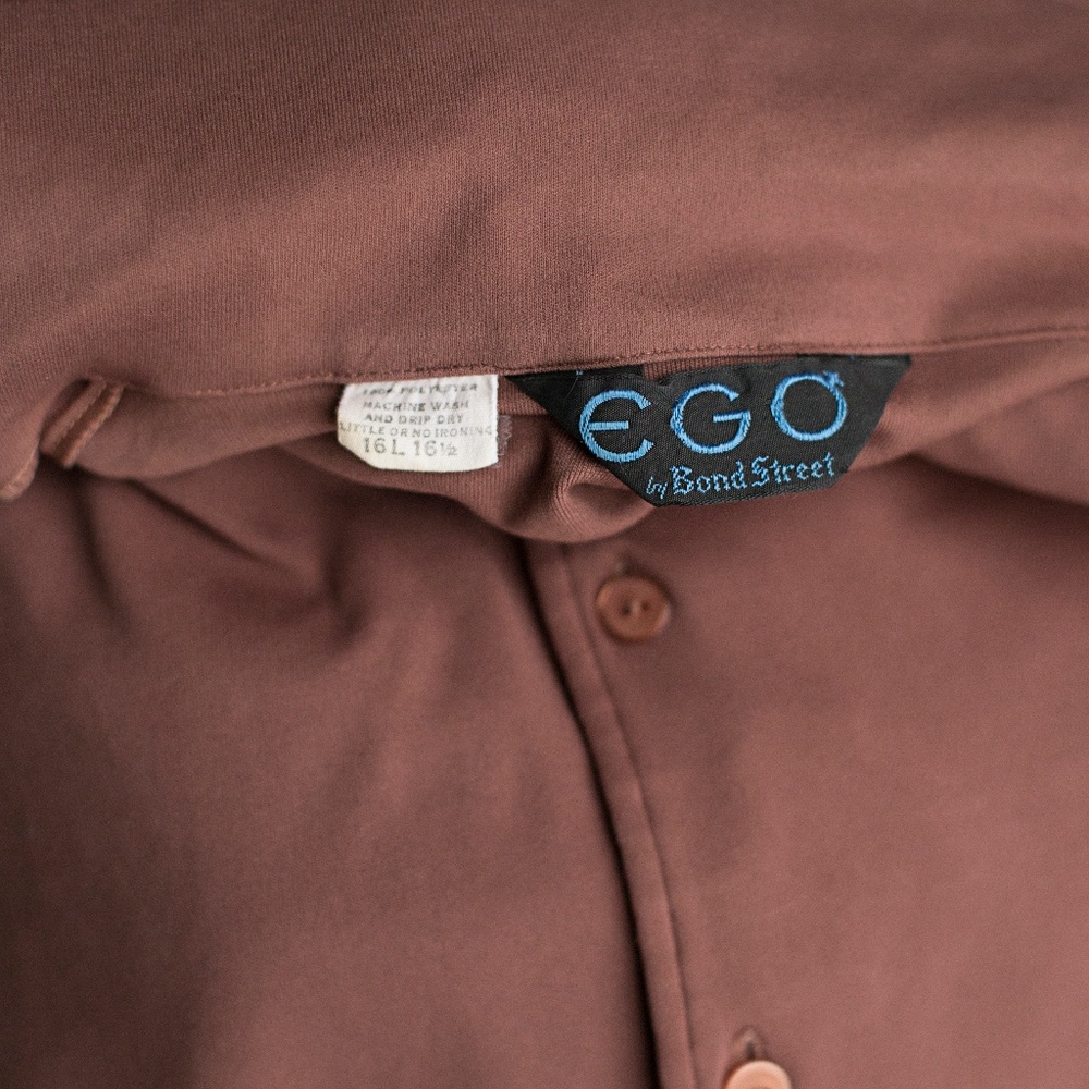 That Vintage 1970's Deep V-Neck Chocolate Shirt - Picture 7 of 8
